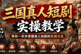 三国题材真人短剧实操教学 从创意到成片全流程创作指南