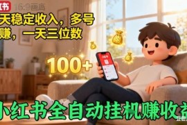 小红书全自动挂机赚收益项目揭秘 多号操作可实现日入三位数
