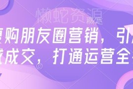 高复购朋友圈营销实操教程 私域成交全链路运营指南