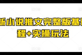 2024小说推文完整版基础课程 附故事混剪实操玩法教学