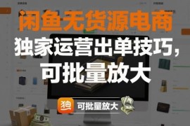 闲鱼无货源电商运营出单技巧 可批量放大的实操教程