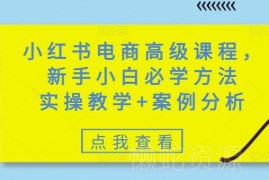 2025小红书电商新手实操课程 开店选品运营全流程教学