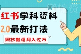 2025小红书学科资料2.0实操打法 引流私域长期稳定变现教程