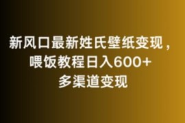 2024最新姓氏壁纸变现全流程教程 零基础可做副业增收玩法