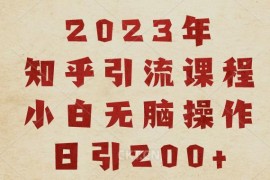 2023知乎引流系统实操课程 小白零门槛操作日引流量200+