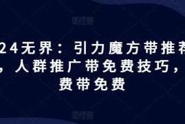 2024引力魔方实操教程 付费带免费推荐流量及人群推广技巧