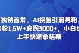 AI换脸短视频引流男粉玩法 零基础单日涨粉变现实操教程