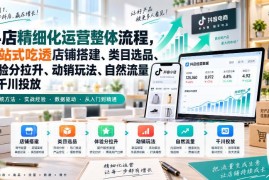 抖店精细化运营全流程教学 覆盖选品动销体验分拉升千川投放