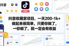 抖音收藏家项目实操教程 新手操作单日收益可达200-1000元