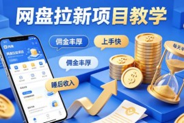 项小推网盘拉新项目教学 低门槛上手打造稳定被动睡后收入