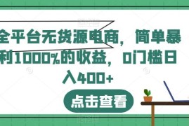 全平台无货源电商实操玩法 零基础低门槛高收益项目解析