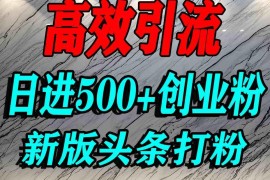 今日头条引流创业粉实操教程 单篇内容可获数百精准创业流量