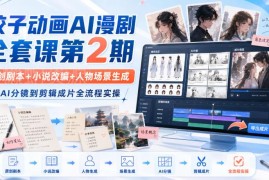 饺子动画AI漫剧全套课第2期 从剧本创作到成片全流程实操教学
