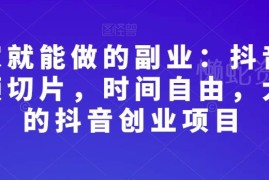 抖音短视频切片副业入门教程 普通人在家可做的低门槛创业项目