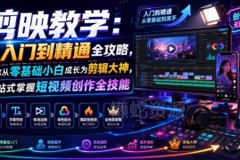 剪映零基础到精通全攻略 短视频剪辑全技能一站式教学