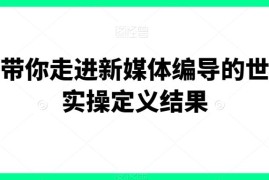 新媒体编导实操入门课程 从底层逻辑到变现全流程教学
