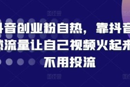 抖音零投流自然流量起号教程 创业粉获取全流程实操方法