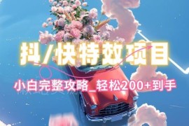 抖音快手双平台特效赚钱教程 零基础小白完整操作攻略