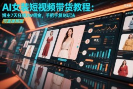 AI女装短视频带货实战教程 7天赚2万佣金玩法可直接照搬