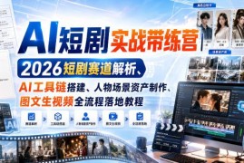 2026AI短剧创作实战教程 从工具搭建到成片落地全流程带练