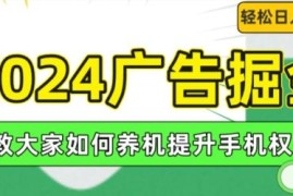 2024广告掘金项目全攻略 养机提升手机权重实现日入百元实操方法