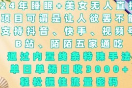 2024睡眠+美女无人直播合规玩法揭秘 低门槛单场可日入3k+