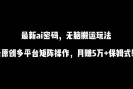 AI短视频书单傻瓜式搬运教程 多平台矩阵操作新手副业实操指南