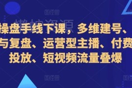 2024直播操盘手线下实操课 覆盖建号起号投放流量增长全流程
