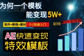 AE视频特效模板变现0基础入门指南 附软件教程及素材资源
