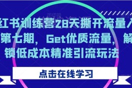 2024小红书第七期28天训练营 低成本精准引流实操玩法教程