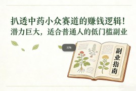 中药小众赛道赚钱逻辑拆解 适合普通人的低门槛轻资产副业