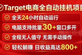 Target电商全自动挂机项目拆解 多开运行无人值守实操指南