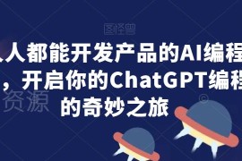 无需手写代码的ChatGPT AI编程课 零基础也能开发实用产品