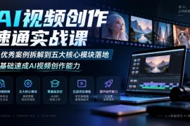 AI视频创作零基础实战课 案例拆解+五大模块快速掌握出片技能