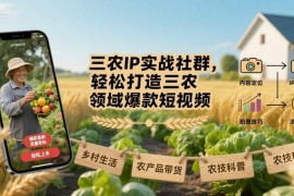 三农IP运营实战课程 教你快速打造三农领域爆款短视频
