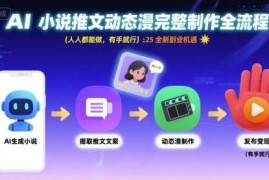 AI小说推文动态漫完整制作流程 零门槛可上手的副业实操指南