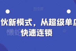 门店全合伙新模式实操教程 从单店运营到快速连锁方法详解
