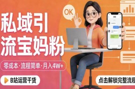 零成本私域引流宝妈粉实操指南 手把手教你精准获客搭建私域池