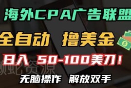 海外CPA全自动赚美金项目揭秘 无基础操作可日入100美刀