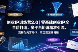 创业IP训练营2.0 零基础打造可变现个人IP全链路实操课程
