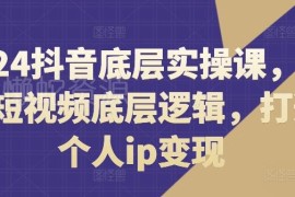 2024抖音底层实操课 拆解短视频逻辑打造个人IP实现变现
