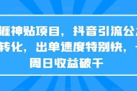 天涯神贴项目实操指南 抖音引流公众号转化快速获收益方法