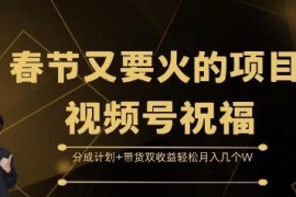 2025春节视频号祝福项目拆解 分成+带货双收益实操指南
