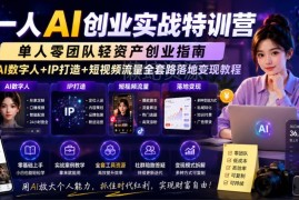 单人零团队AI创业实战指南 数字人IP打造短视频变现全攻略