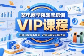 2026淘宝运营VIP培训课程 流量获取转化提升盈利实战教程