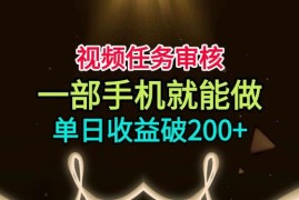 视频任务审核副业全解析 仅需手机操作简单上手单日收益200+