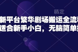 繁华剧场短剧搬运全流程实操 新手小白零基础上手教程