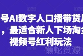 视频号AI数字人口播带货玩法 新人低门槛红利项目实操指南