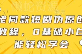 0基础小白可上手的短剧伪原创搬运方法 必过原创无风险