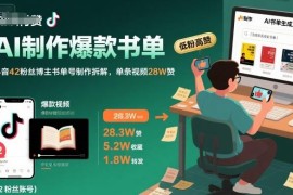 抖音42粉博主单条获28W赞 AI制作爆款书单号玩法拆解